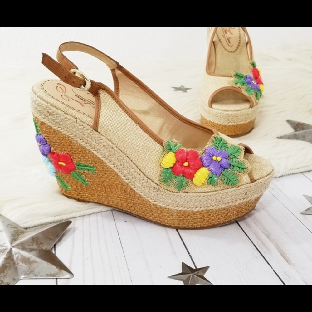 Poetic License Petal Pusher wedge sandals floral